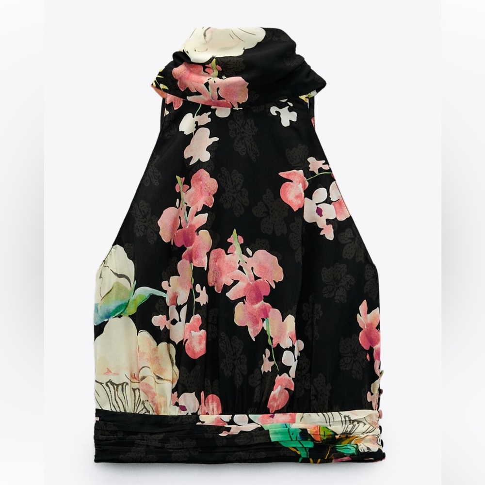 ZARA FLORAL PRINT HALTER TOP